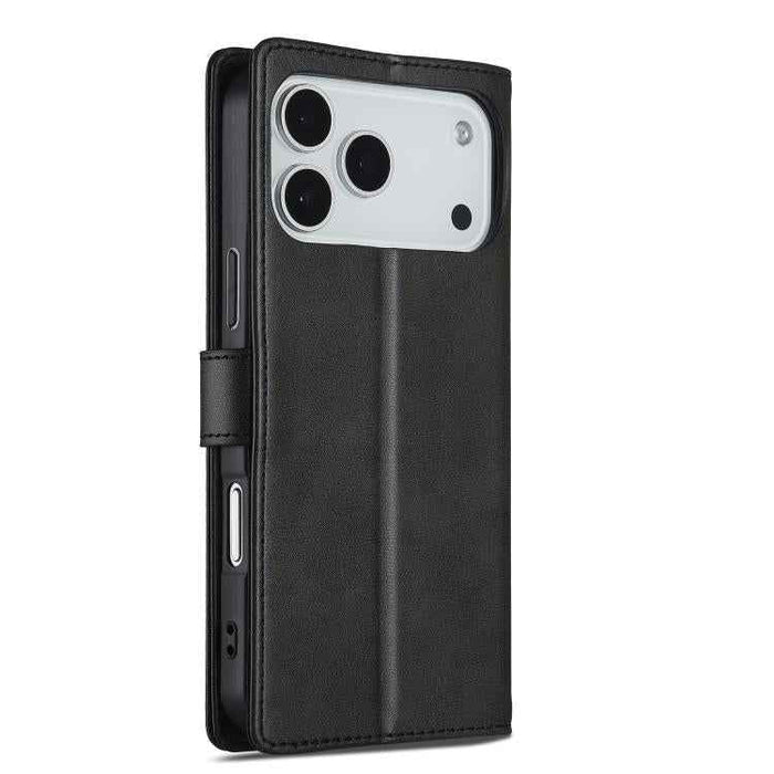 LC.IMEEKE Calf Texture Horizontal Flip Leather Case For iPhone 17 Pro Max(Black)
