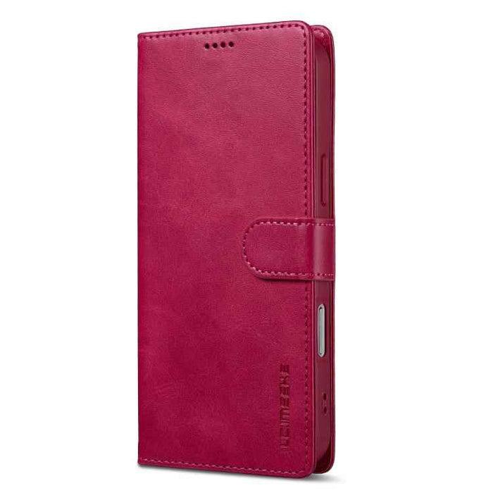LC.IMEEKE Calf Texture Horizontal Flip Leather Case For iPhone 17 Pro Max(Red)