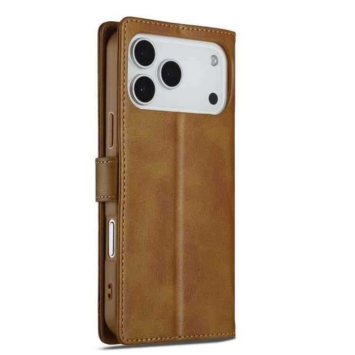 LC.IMEEKE Calf Texture Horizontal Flip Leather Case For iPhone 17 Pro Max(Yellow)