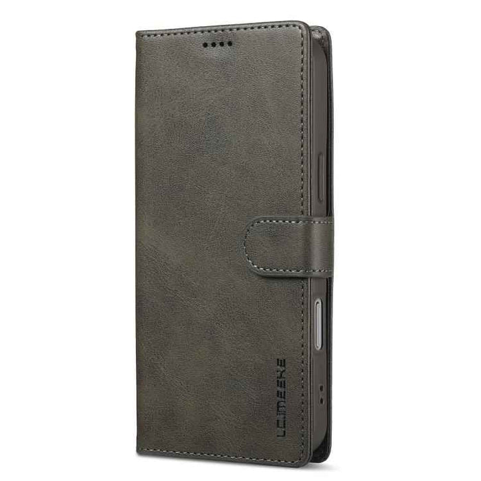 LC.IMEEKE Calf Texture Horizontal Flip Leather Case For iPhone 17 Pro Max(Grey)