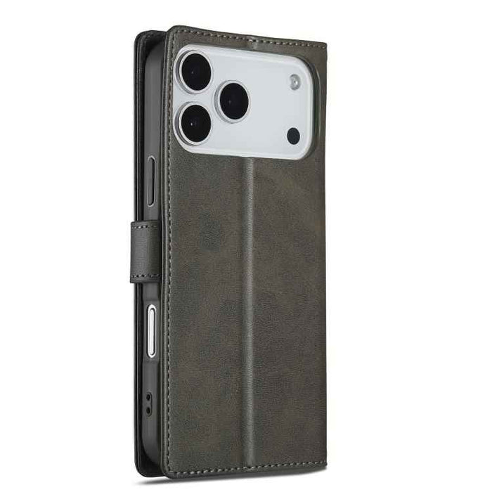 LC.IMEEKE Calf Texture Horizontal Flip Leather Case For iPhone 17 Pro Max(Grey)