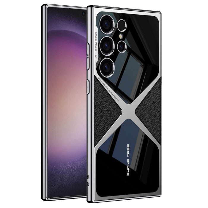 GKK Leather Electroplating Supersonic Speed Shockproof Phone Case, For Samsung Galaxy S26 Ultra 5G, For Samsung Galaxy S25 Ultra 5G, For Samsung Galaxy S24 Ultra, For Samsung Galaxy S23 Ultra