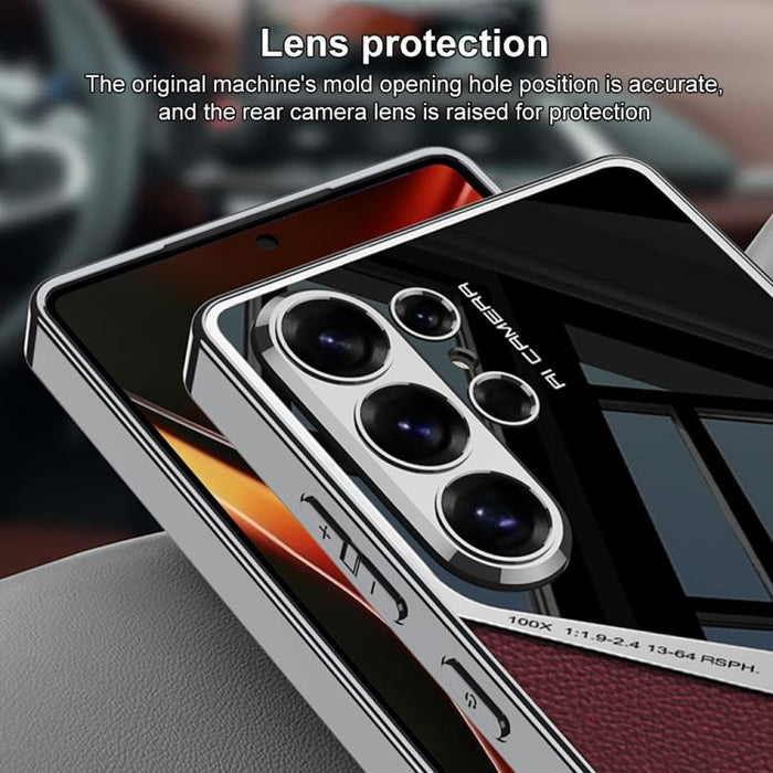 GKK Leather Electroplating Supersonic Speed Shockproof Phone Case, For Samsung Galaxy S26 Ultra 5G, For Samsung Galaxy S25 Ultra 5G, For Samsung Galaxy S24 Ultra, For Samsung Galaxy S23 Ultra