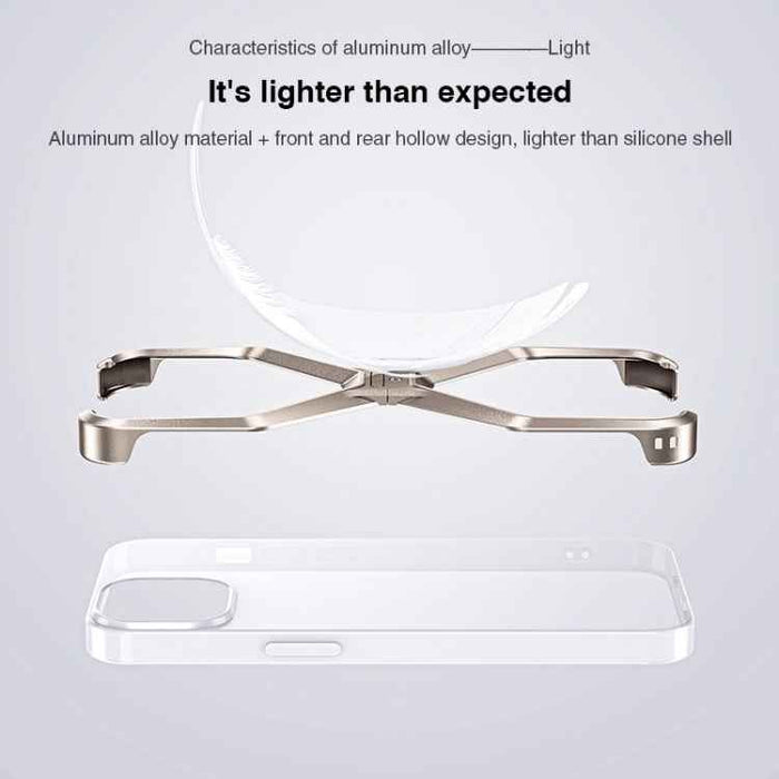 For iPhone 15 Pro Max Frameless X-shaped Metal Phone Case(Grey)