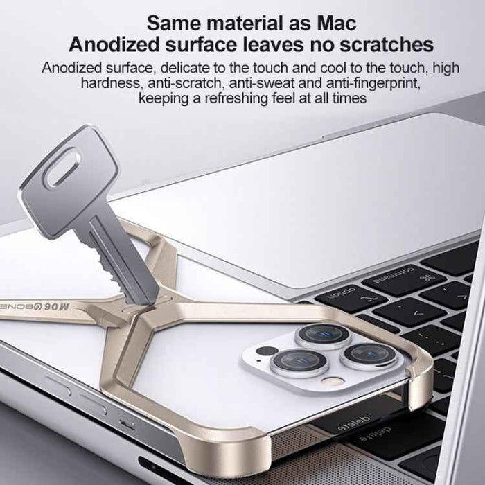 For iPhone 15 Pro Max Frameless X-shaped Metal Phone Case(Grey)