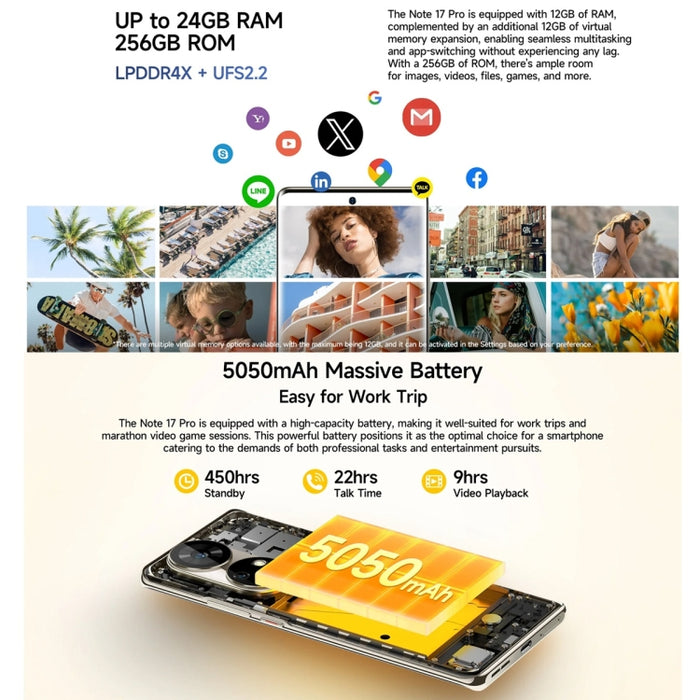 Ulefone Note 17 Pro, Screen Fingerprint, 6.78 inch Android 13 MediaTek Helio G99 MTK6789 Octa Core, NFC, Network: 4G