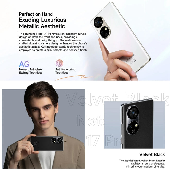 Ulefone Note 17 Pro, Screen Fingerprint, 6.78 inch Android 13 MediaTek Helio G99 MTK6789 Octa Core, NFC, Network: 4G