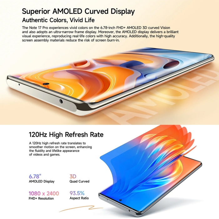 Ulefone Note 17 Pro, Screen Fingerprint, 6.78 inch Android 13 MediaTek Helio G99 MTK6789 Octa Core, NFC, Network: 4G