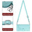 For iPhone 17 Pro Cat Rat Embossed Pattern RFID Leather Phone Case with Lanyard(Mint Green)