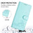 For iPhone 17 Pro Cat Rat Embossed Pattern RFID Leather Phone Case with Lanyard(Mint Green)