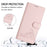 For iPhone 17 Pro Cat Rat Embossed Pattern RFID Leather Phone Case with Lanyard(Pink)