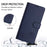 For iPhone 17 Pro Cat Rat Embossed Pattern RFID Leather Phone Case with Lanyard(Blue)