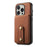For iPhone 16 Pro Max Denior D14 NK Retro Pattern MagSafe Magnetic Card Holder Leather Phone Case(Brown)