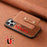 For iPhone 16 Pro Max Denior D14 NK Retro Pattern MagSafe Magnetic Card Holder Leather Phone Case(Brown)