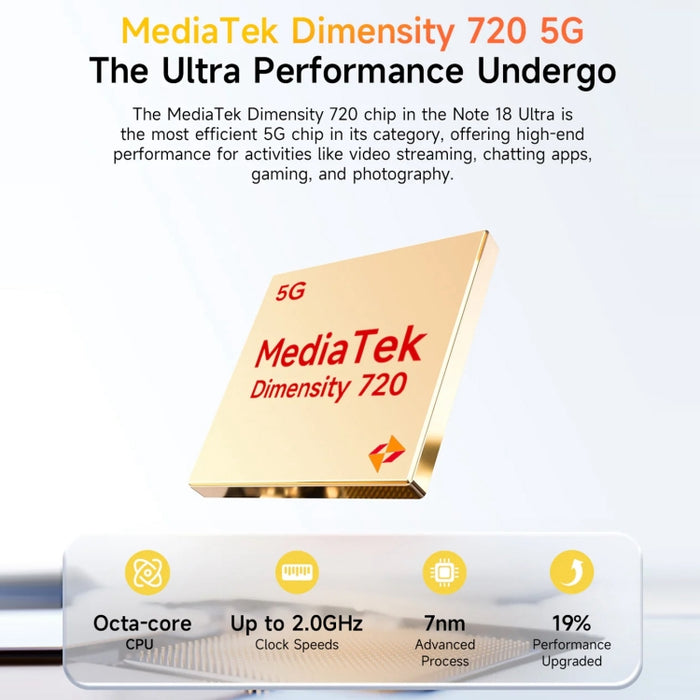 Ulefone Note 18 Ultra, Side Fingerprint, 6.78 inch Android 13 MediaTek Dimensity 720 5G MT6853 Octa Core 2.0GHz, NFC, Network: 5G