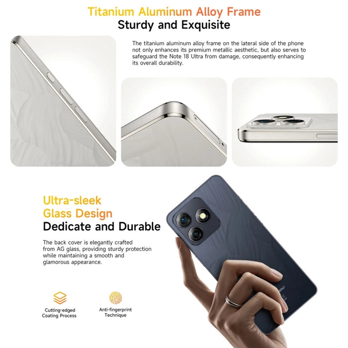 Ulefone Note 18 Ultra, Side Fingerprint, 6.78 inch Android 13 MediaTek Dimensity 720 5G MT6853 Octa Core 2.0GHz, NFC, Network: 5G