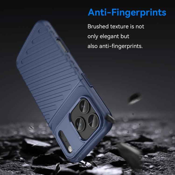 For iPhone 17 Pro Max Thunderbolt Shockproof Soft TPU Phone Case(Blue)