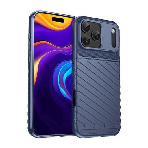 For iPhone 17 Pro Max Thunderbolt Shockproof Soft TPU Phone Case(Blue)