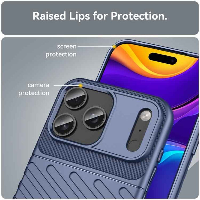 For iPhone 17 Pro Max Thunderbolt Shockproof Soft TPU Phone Case(Blue)