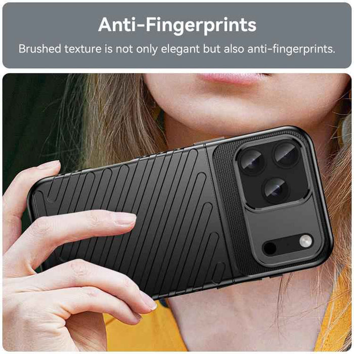 For iPhone 17 Pro Max Thunderbolt Shockproof Soft TPU Phone Case(Black)
