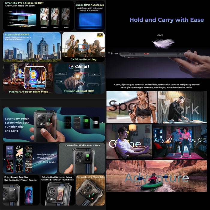 HOTWAV Cyber 15, IP68/IP69K Rugged Phone, 6280mAh, 6.6 inch Android 13 MediaTek MT6789 Helio G99 Octa Core, Network: 4G, NFC, OTG