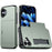 For iPhone 16 Plus Shockproof Armor Phone Case with Card Slot(Dark Green)
