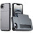 For iPhone 16e Shockproof Armor Phone Case with Card Slot(Grey)