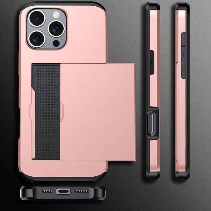 For iPhone 16e Shockproof Armor Phone Case with Card Slot(White)