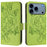 For iPhone 17 Pro Embossed Rose RFID Anti-theft Leather Phone Case(Green)