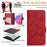 For iPhone 17 Pro Embossed Rose RFID Anti-theft Leather Phone Case(Red)