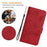 For iPhone 17 Pro Embossed Rose RFID Anti-theft Leather Phone Case(Red)