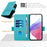 For iPhone 17 Pro Embossed Rose RFID Anti-theft Leather Phone Case(Light Blue)