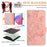 For iPhone 17 Pro Embossed Rose RFID Anti-theft Leather Phone Case(Pink)
