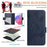 For iPhone 17 Pro Embossed Rose RFID Anti-theft Leather Phone Case(Dark Blue)