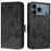 For iPhone 17 Pro Embossed Rose RFID Anti-theft Leather Phone Case(Black)
