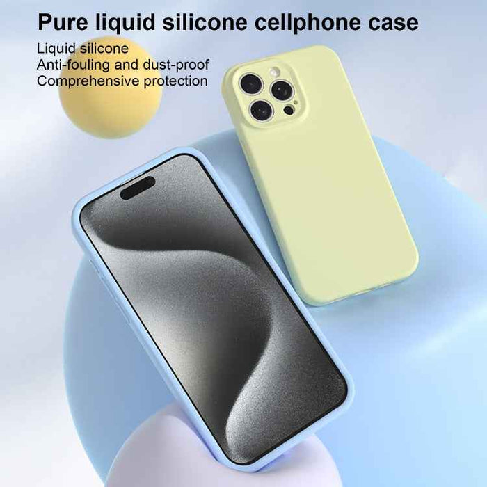 For iPhone 16 Precise Hole Liquid Silicone Jelly Color Full Coverage Phone Case(Fluorescent Green)