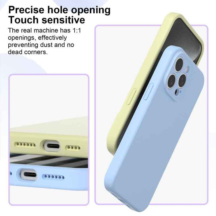 For iPhone 16 Precise Hole Liquid Silicone Jelly Color Full Coverage Phone Case(Fluorescent Green)