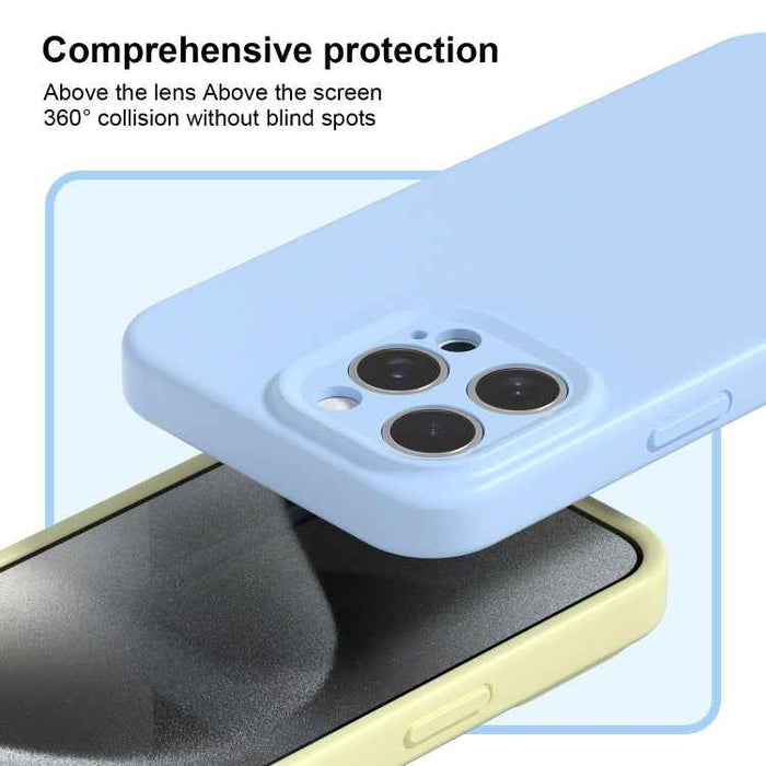 For iPhone 16 Plus Precise Hole Liquid Silicone Jelly Color Full Coverage Phone Case(Black)