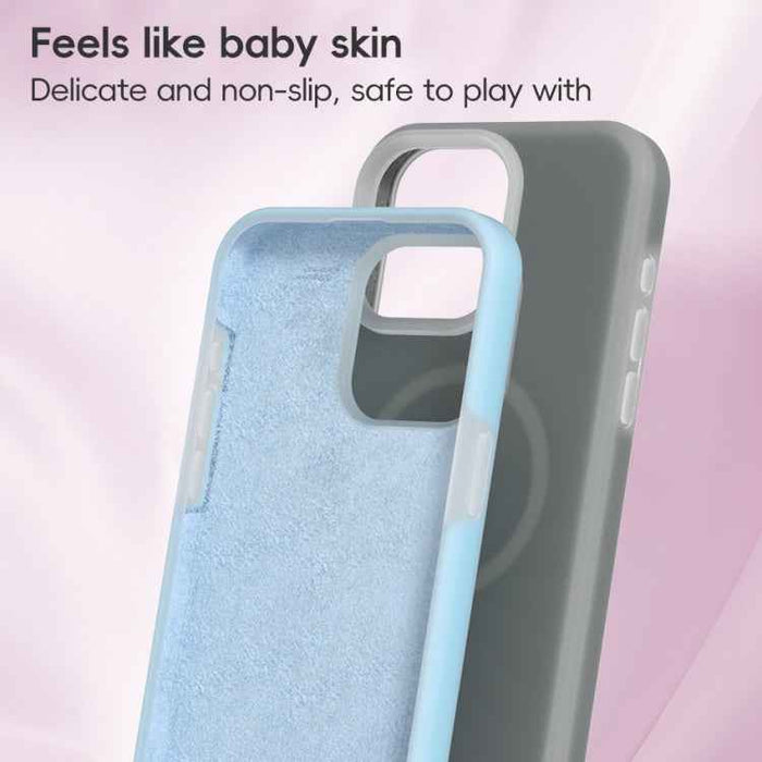 For iPhone 16 Pro Jelly Liquid Silicone MagSafe Magnetic Phone Case(Berry Powder)