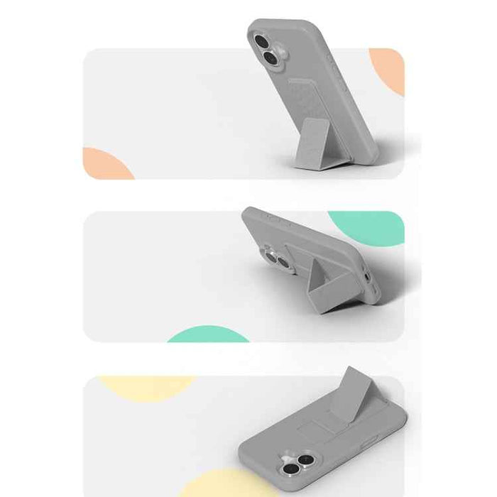 For iPhone 16 Liquid Silicone Holder Phone Case(Navy Blue)