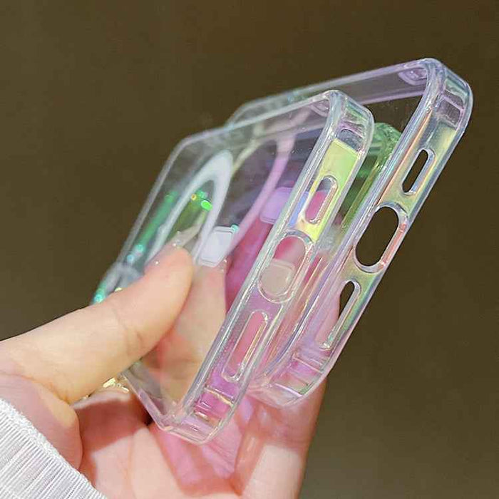 For iPhone 16 Plus Gradient Color MagSafe Airbag Full Coverage Phone Case(Rainbow)