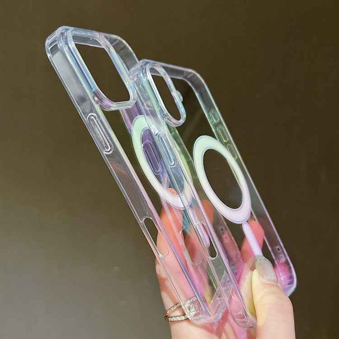 For iPhone 16 Plus Gradient Color MagSafe Airbag Full Coverage Phone Case(Rainbow)