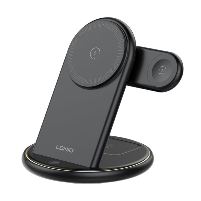 LDNIO WL02 25.5W 5 in 1 MagSafe Wireless Charger with 30cm Type-C Cable(Black)