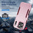 For iPhone 17 Pro Max Pioneer Armor Heavy Duty PC + TPU Phone Case(Pink+Rose Red)