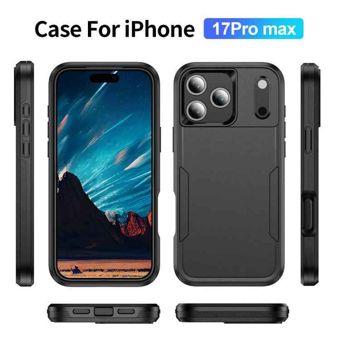 For iPhone 17 Pro Max Pioneer Armor Heavy Duty PC + TPU Phone Case(Black)