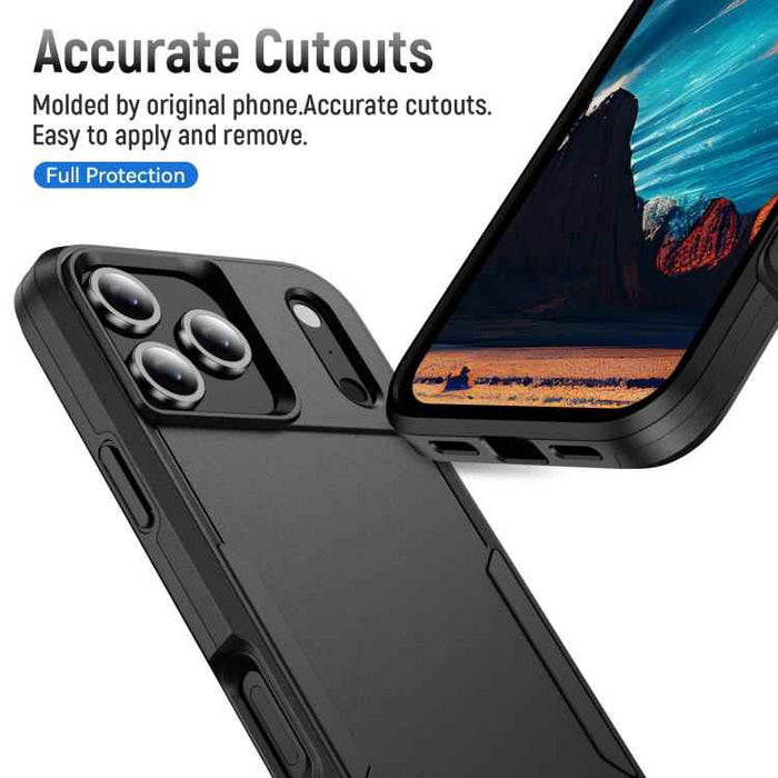 For iPhone 17 Pro Max Pioneer Armor Heavy Duty PC + TPU Phone Case(Black)