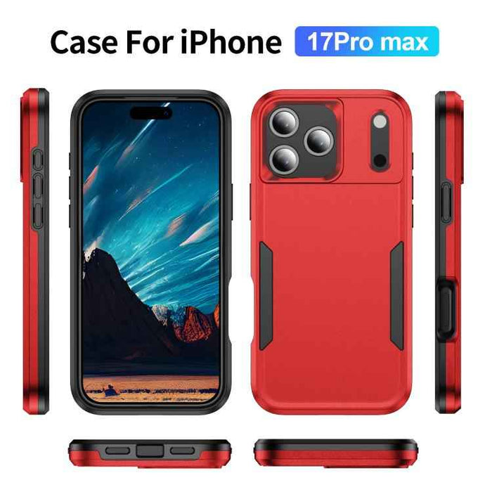For iPhone 17 Pro Max Pioneer Armor Heavy Duty PC + TPU Phone Case(Red+Black)