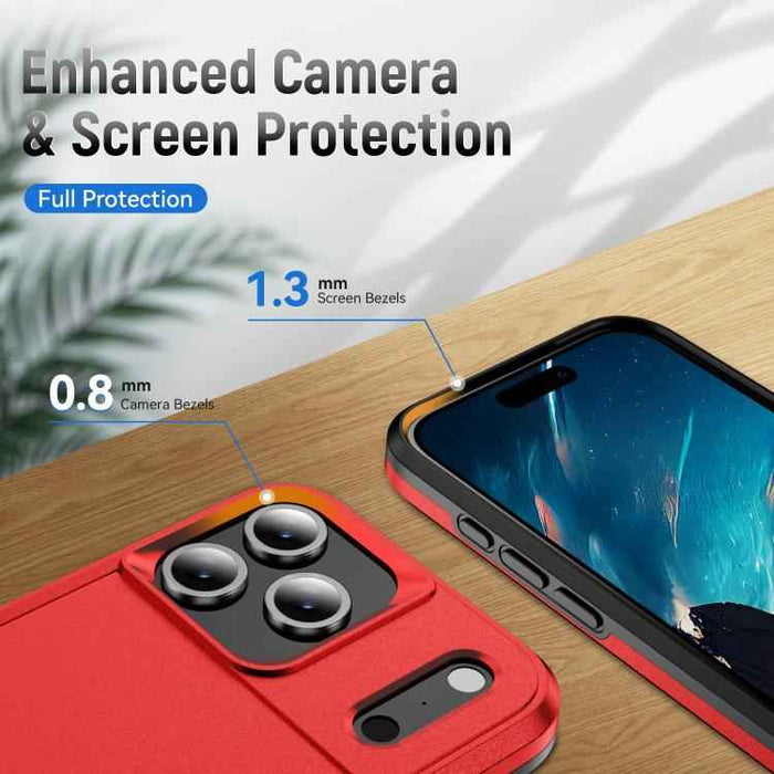 For iPhone 17 Pro Max Pioneer Armor Heavy Duty PC + TPU Phone Case(Red+Black)