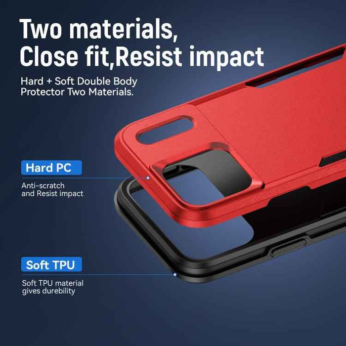For iPhone 17 Pro Max Pioneer Armor Heavy Duty PC + TPU Phone Case(Red+Black)