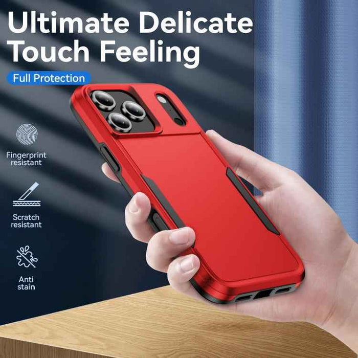 For iPhone 17 Pro Max Pioneer Armor Heavy Duty PC + TPU Phone Case(Red+Black)